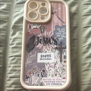 Floral Faith-Inspired Phone Case - White